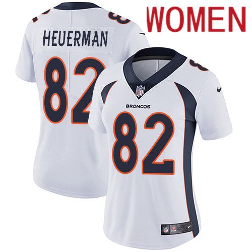 Women Denver Broncos #82 Jeff Heuerman White Nike Vapor Limited NFL Jersey->women nfl jersey->Women Jersey